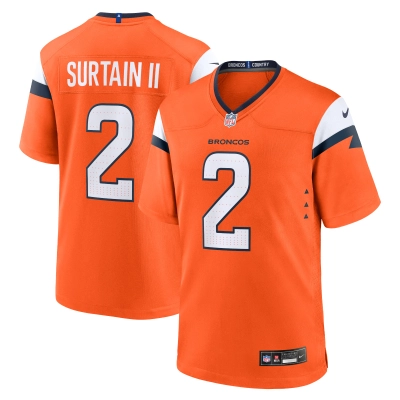 Men's Denver Broncos Patrick Surtain II Orange Mile High Collection Game Jersey 01