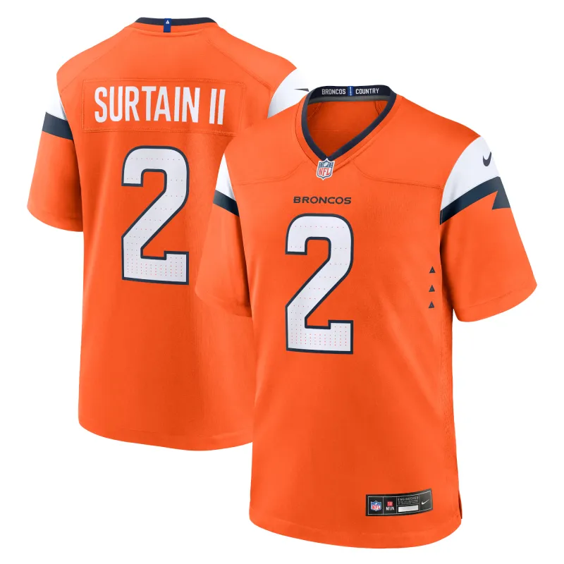 Men's Denver Broncos Patrick Surtain II Orange Mile High Collection Game Jersey