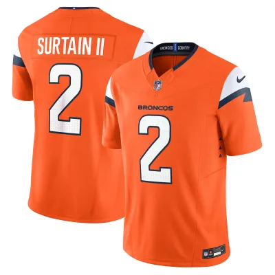 Men's Denver Broncos Patrick Surtain II Orange Mile High Collection Vapor F.U.S.E. Limited Jersey 01