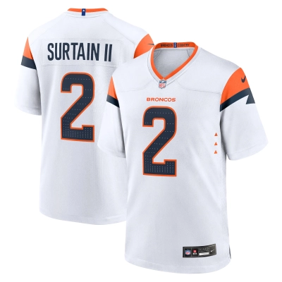 Men's Denver Broncos Patrick Surtain II White Mile High Collection Game Jersey 01