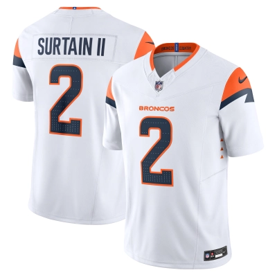Men's Denver Broncos Patrick Surtain II White Mile High Collection Vapor F.U.S.E. Limited Jersey 01