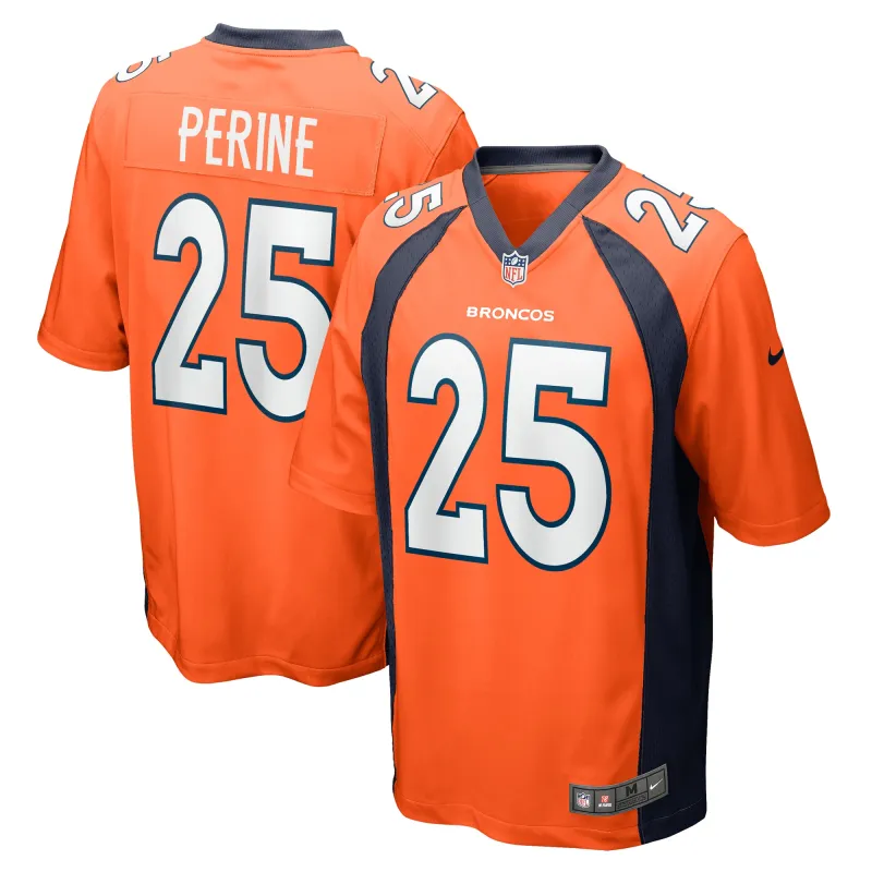 Men's Denver Broncos Samaje Perine Orange Game Player Jersey