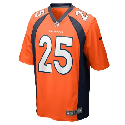 Men's Denver Broncos Samaje Perine Orange Game Player Jersey 02