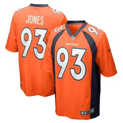 Men's Denver Broncos Troy Jones Orange Game Jersey 01