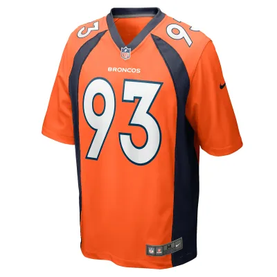 Men's Denver Broncos Troy Jones Orange Game Jersey 02