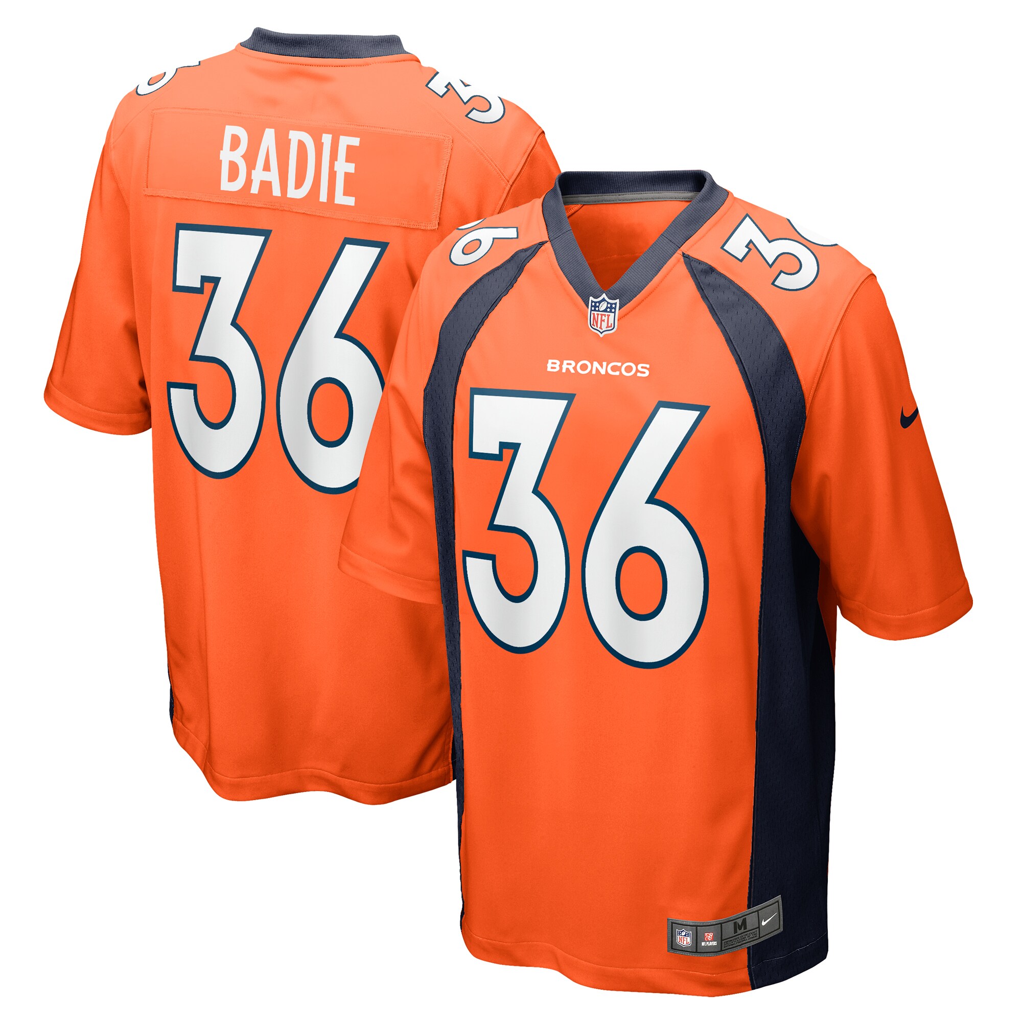 Men's Denver Broncos Tyler Badie Orange Team Game Jersey