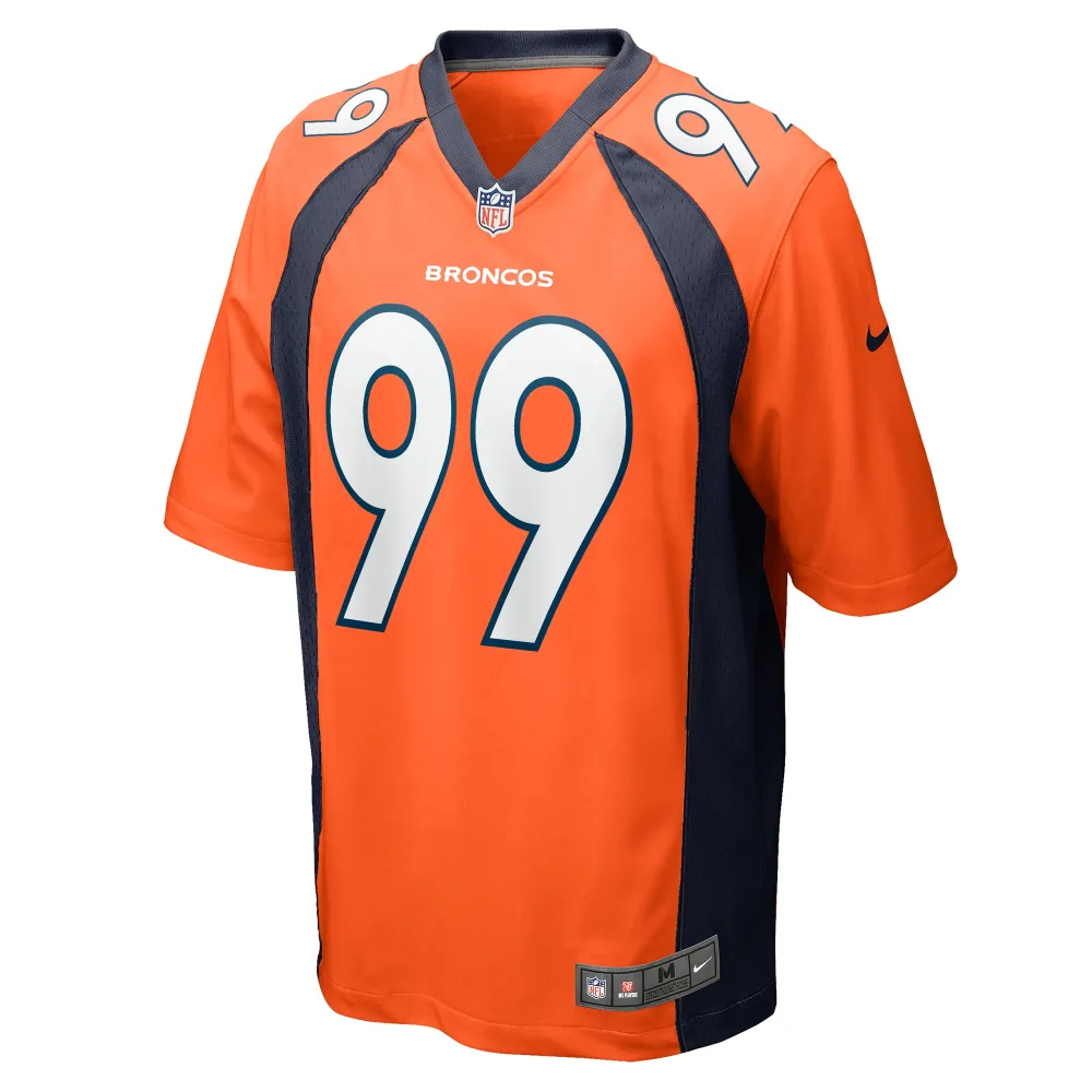 Men's Denver Broncos Zach Allen Orange Game Player Jersey