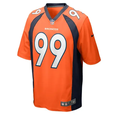 Men's Denver Broncos Zach Allen Orange Game Player Jersey 02