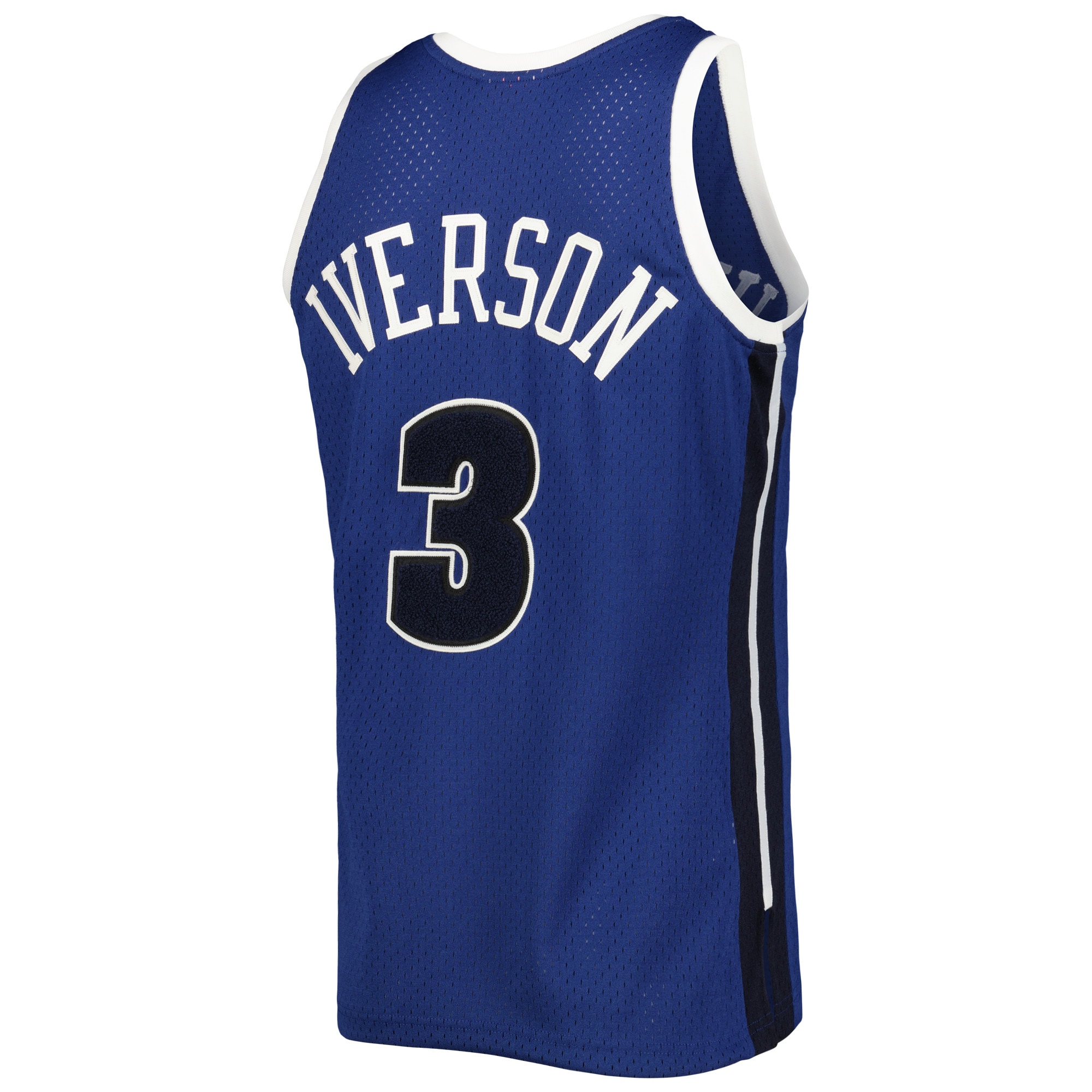 Men's Denver Nuggets Allen Iverson Blue Hardwood Classics Off-Court Swingman Jersey