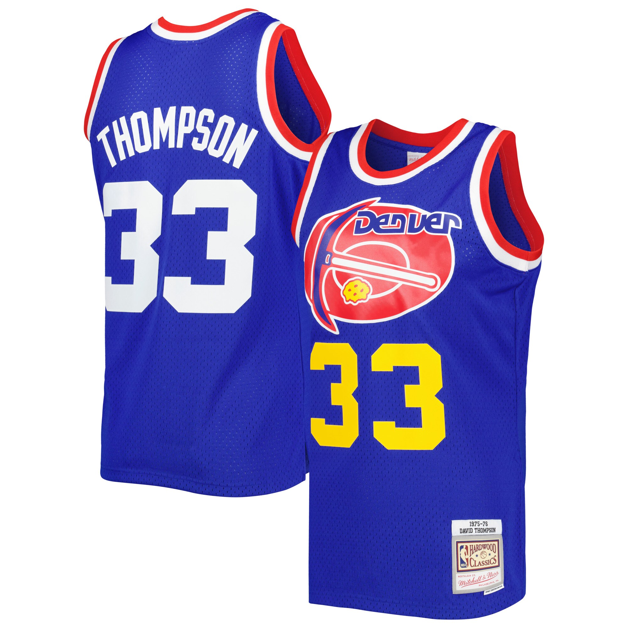 Men's Denver Nuggets David Thompson Royal Hardwood Classics 1975/76 Swingman Jersey