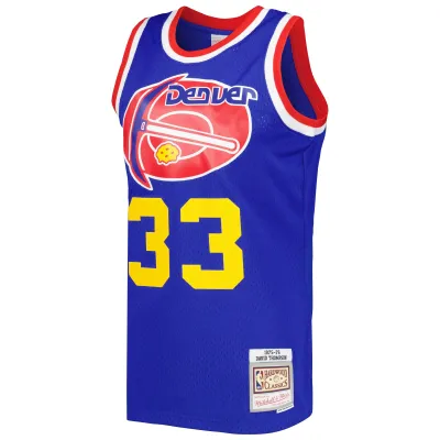 Men's Denver Nuggets David Thompson Royal Hardwood Classics 1975/76 Swingman Jersey 02