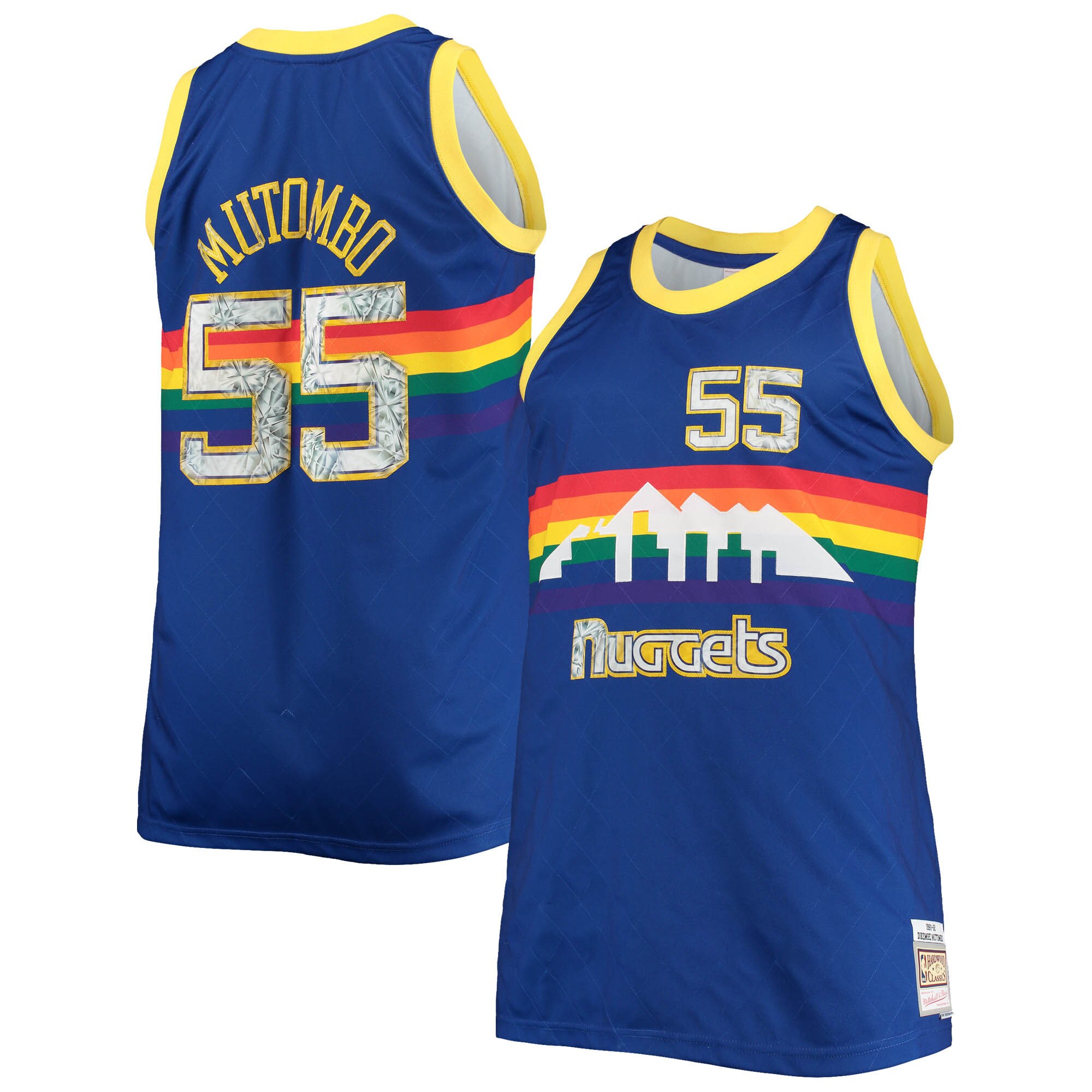 Men's Denver Nuggets Dikembe Mutombo Blue Big & Tall 1991/92 NBA 75th Anniversary Diamond Swingman Jersey