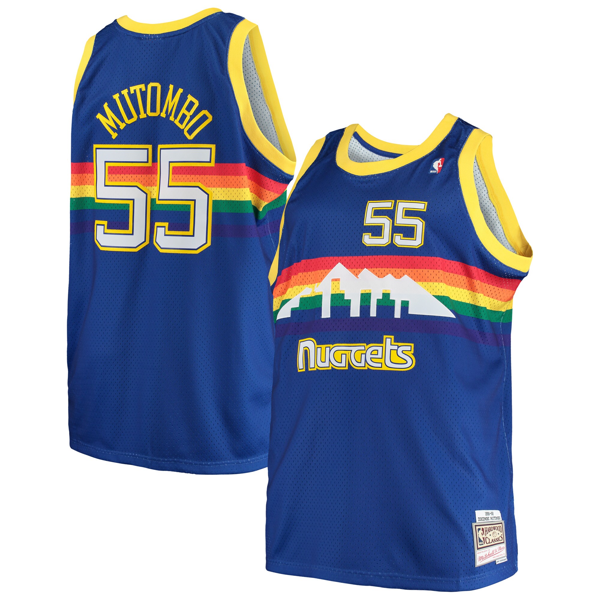Men's Denver Nuggets Dikembe Mutombo Royal 1991/92 Big & Tall Hardwood Classics Swingman Jersey