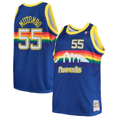 Men's Denver Nuggets Dikembe Mutombo Royal 1991/92 Big & Tall Hardwood Classics Swingman Jersey 01