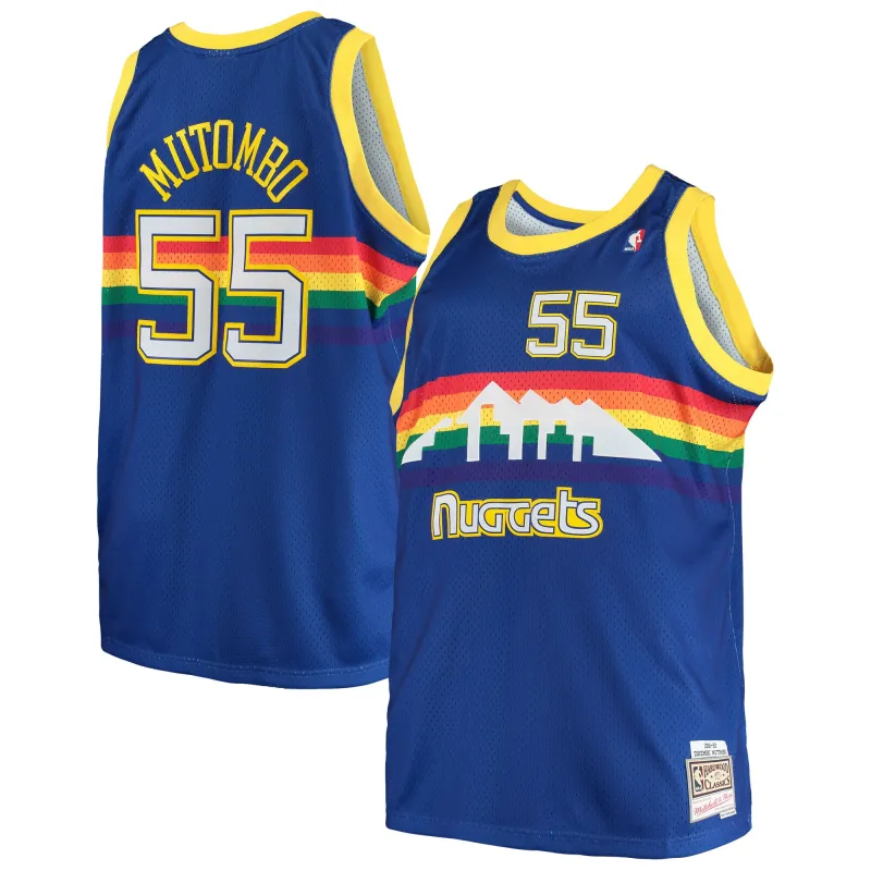 Men's Denver Nuggets Dikembe Mutombo Royal 1991/92 Big & Tall Hardwood Classics Swingman Jersey