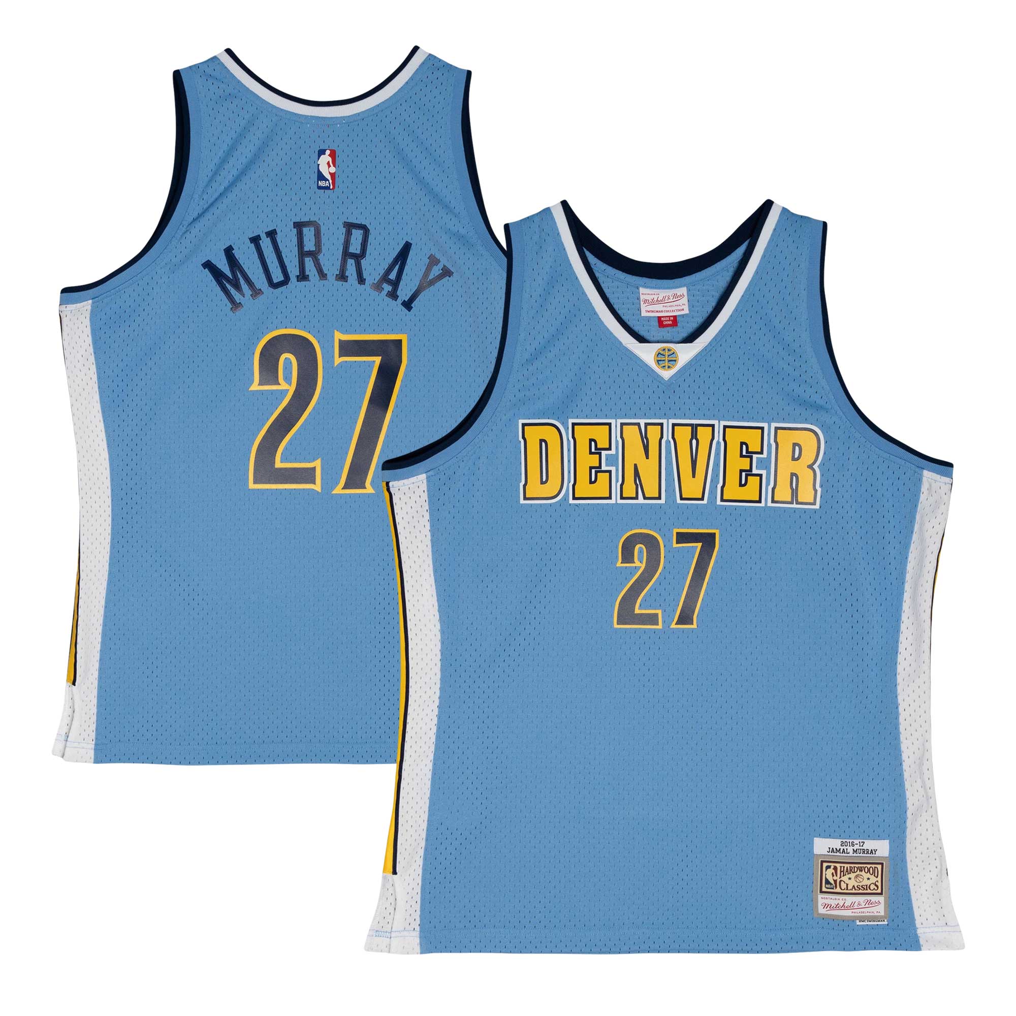 Men's Denver Nuggets Jamal Murray Powder Blue 2016/17 Throwback Swingman Jersey