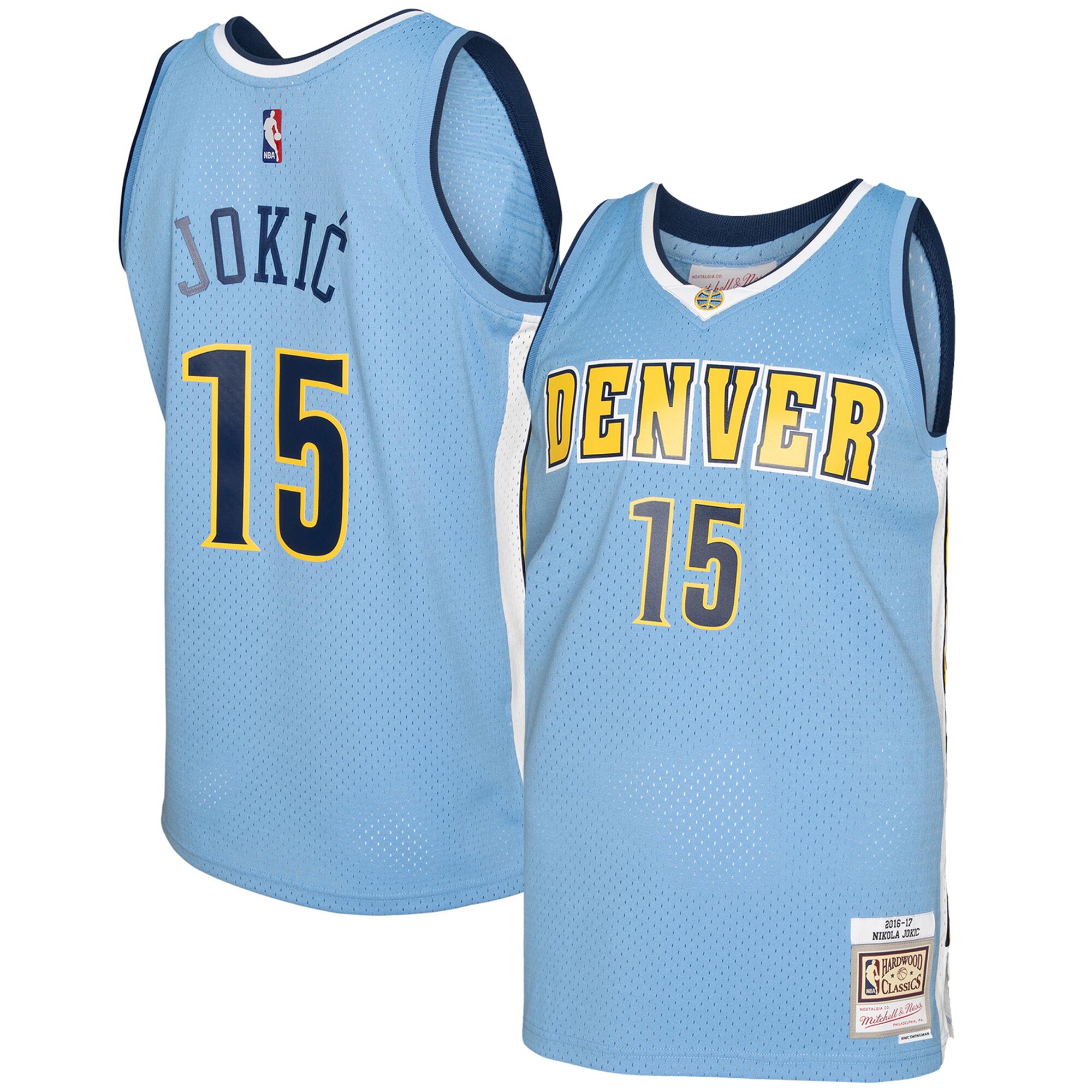 Men's Denver Nuggets Nikola Jokic Light Blue 2016/17 Swingman Jersey