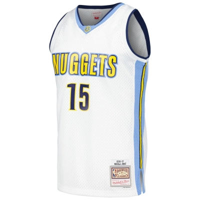 Men's Denver Nuggets Nikola Jokic White 2016/17 Throwback Swingman Jersey 02