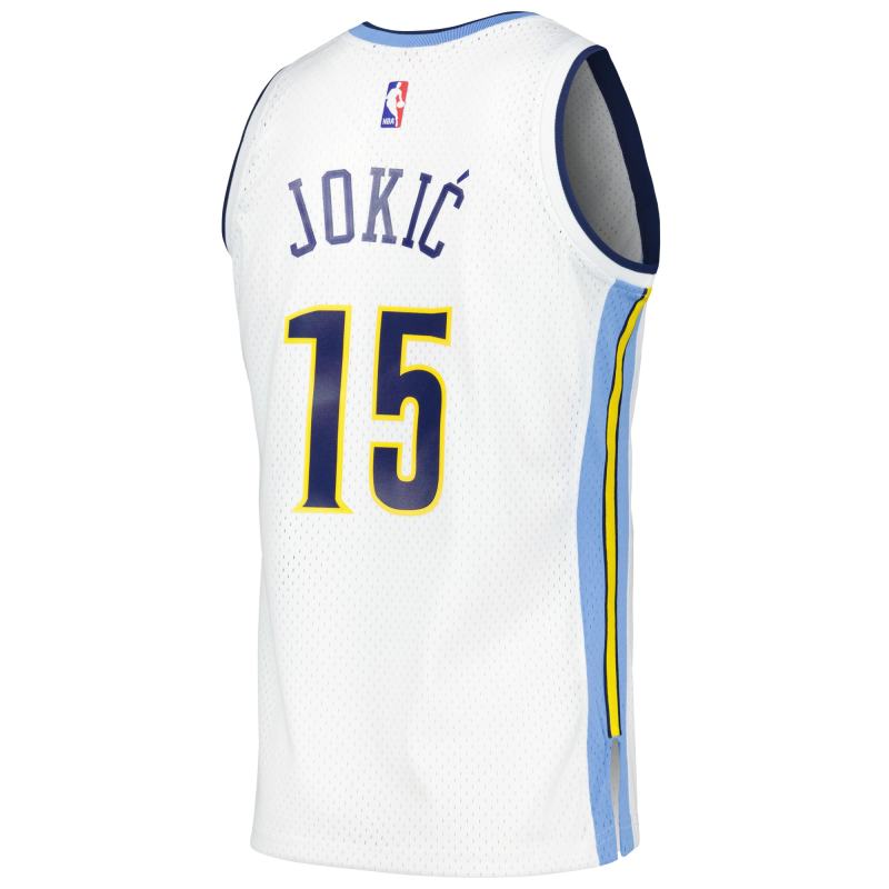 Men's Denver Nuggets Nikola Jokic White 2016/17 Throwback Swingman Jersey