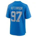 Men's Detroit Lions Aidan Hutchinson Blue Alternate Game Jersey