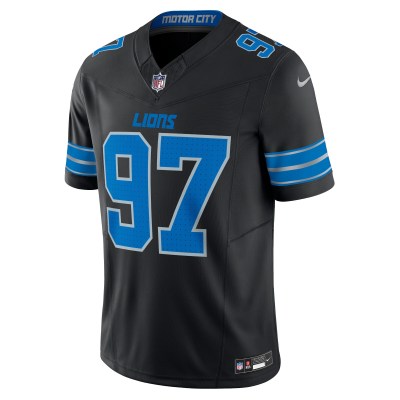 Men's Detroit Lions Aidan Hutchinson Black 2nd Alternate Vapor F.U.S.E. Limited Jersey 02