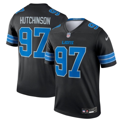 Men's Detroit Lions Aidan Hutchinson Black Legend Jersey 01