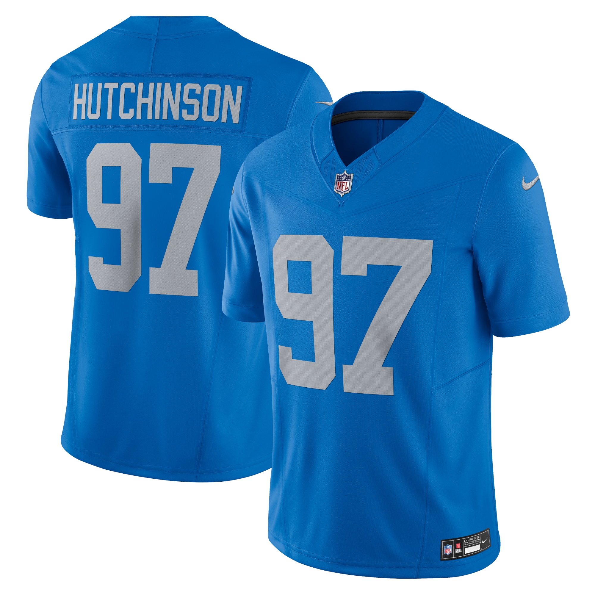 Men's Detroit Lions Aidan Hutchinson Blue Vapor F.U.S.E. Alternate Limited Jersey