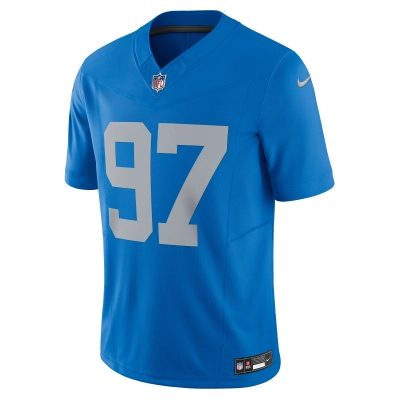 Men's Detroit Lions Aidan Hutchinson Blue Vapor F.U.S.E. Alternate Limited Jersey 02