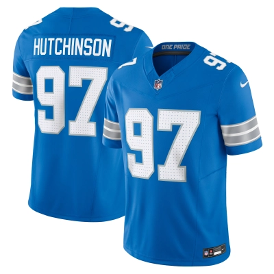 Men's Detroit Lions Aidan Hutchinson Blue Vapor F.U.S.E. Limited Jersey 01