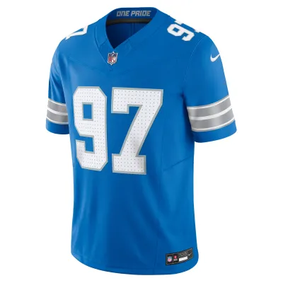 Men's Detroit Lions Aidan Hutchinson Blue Vapor F.U.S.E. Limited Jersey 02