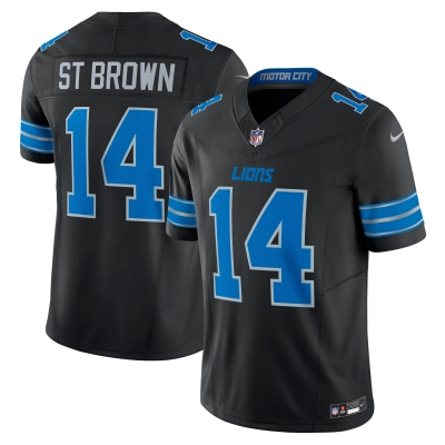 Men's Detroit Lions Amon-Ra St. Brown Black 2nd Alternate Vapor F.U.S.E. Limited Jersey 01