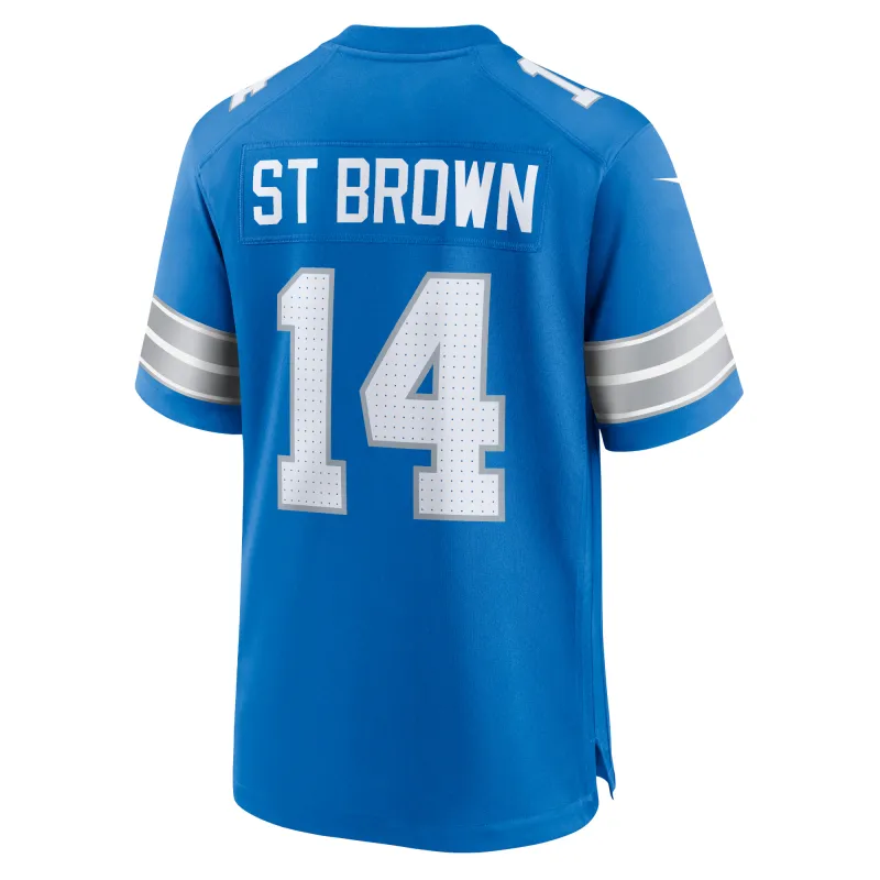 Men's Detroit Lions Amon-Ra St. Brown Blue Game Jersey