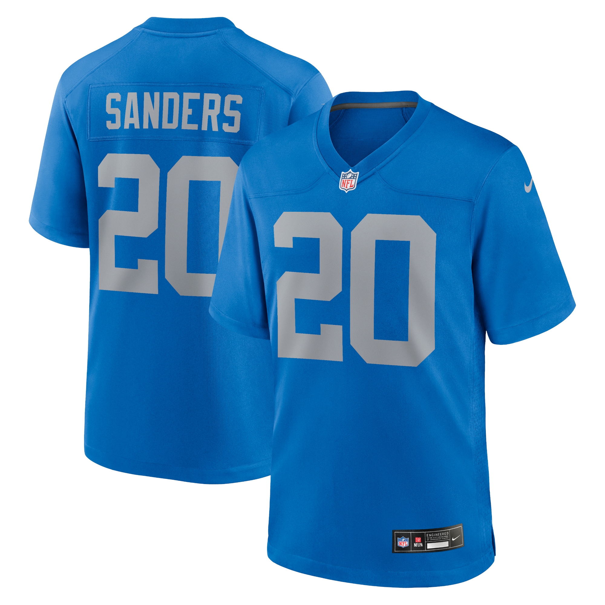 Men's Detroit Lions Barry Sanders Blue Alternate Game Jersey