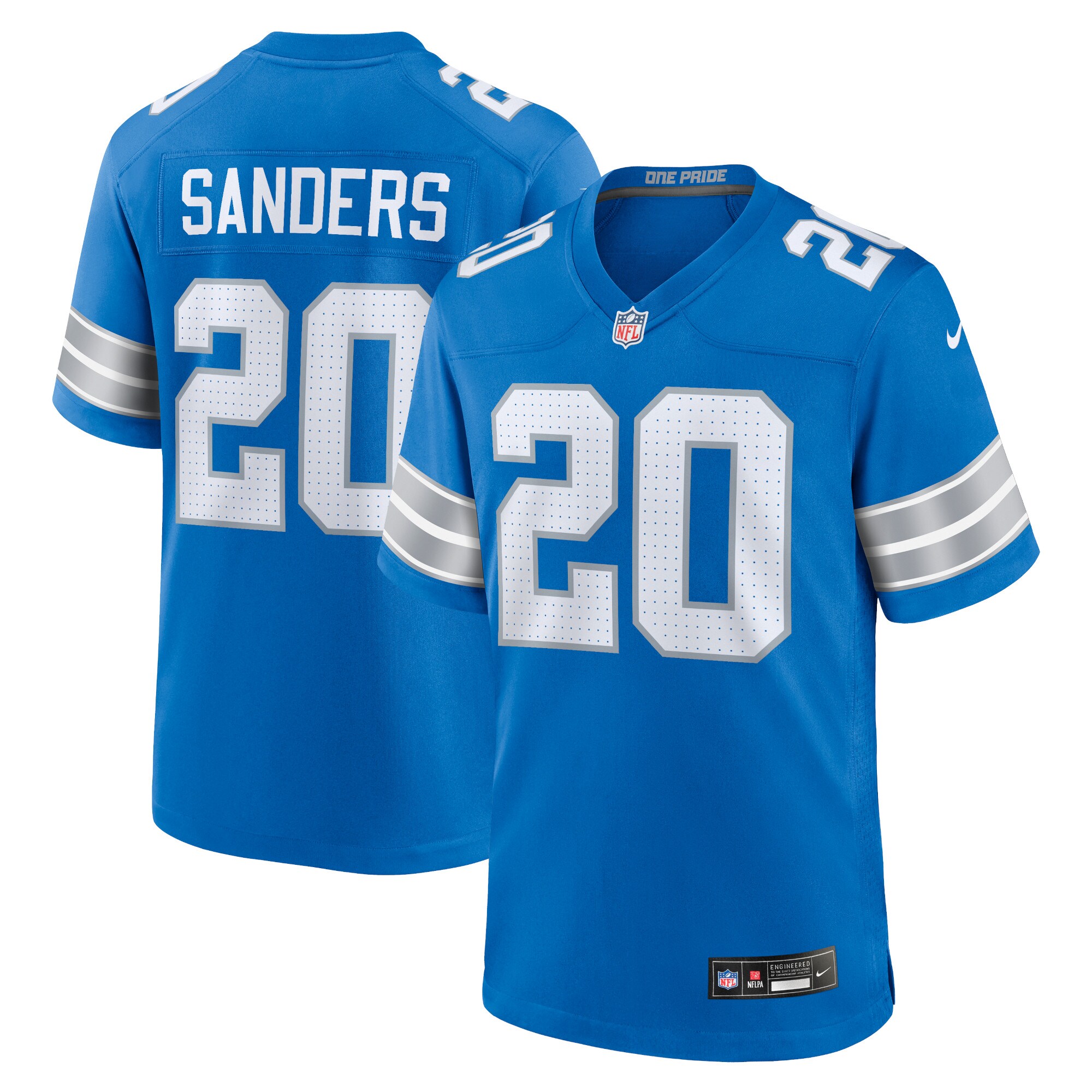 Men's Detroit Lions Barry Sanders Blue Retired Player Game Jersey