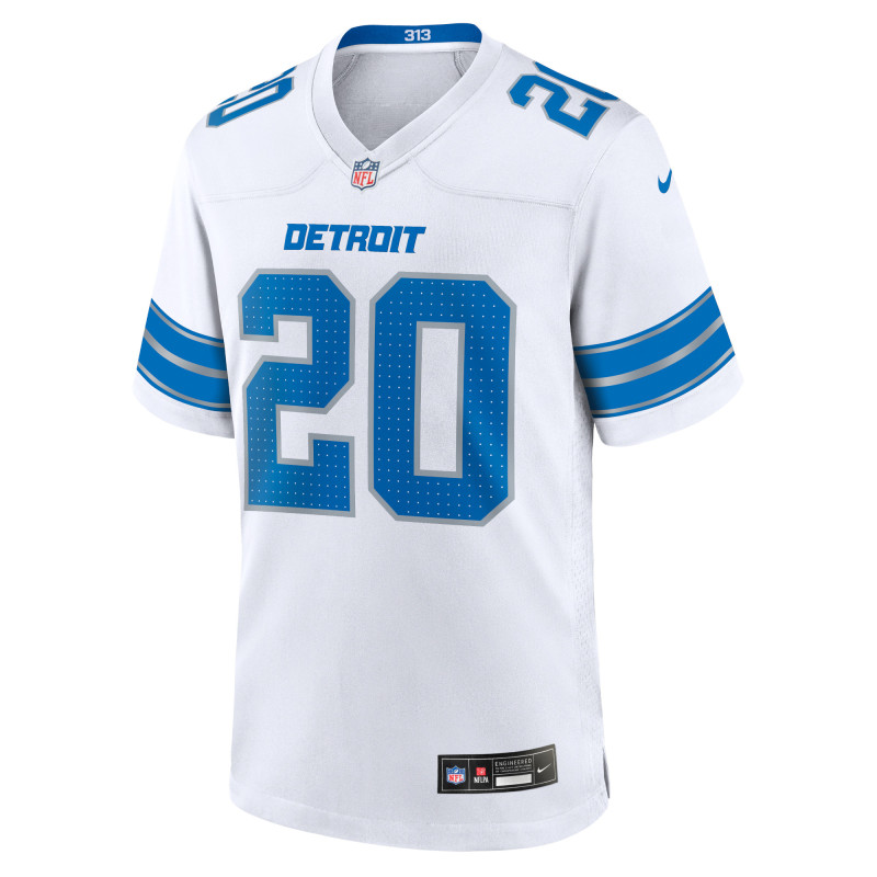 Men's Detroit Lions Barry Sanders White Retired Player Game Jersey