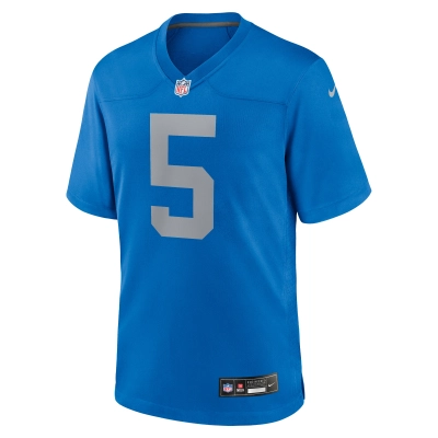 Men's Detroit Lions David Montgomery Blue Alternate Game Jersey 02
