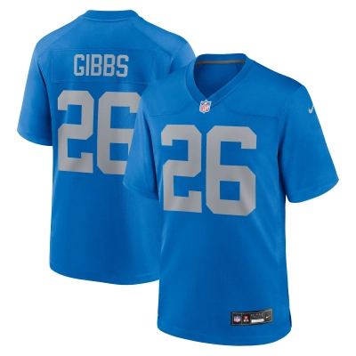 Men's Detroit Lions Jahmyr Gibbs Blue Alternate Game Jersey 01