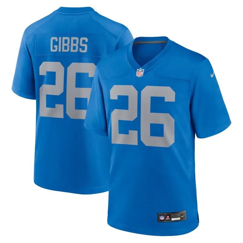 Men's Detroit Lions Jahmyr Gibbs Blue Alternate Game Jersey