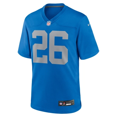 Men's Detroit Lions Jahmyr Gibbs Blue Alternate Game Jersey 02