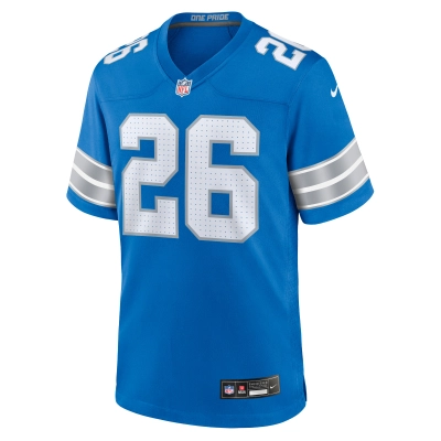 Men's Detroit Lions Jahmyr Gibbs Blue Game Jersey 02