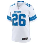 Men's Detroit Lions Jahmyr Gibbs White Game Jersey