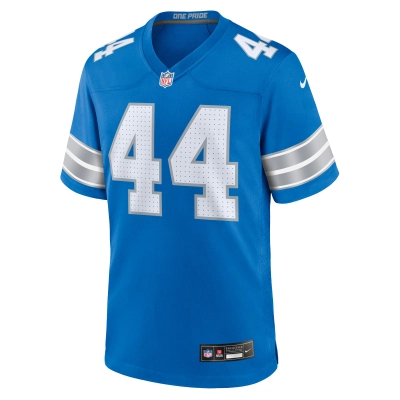 Men's Detroit Lions Malcolm Rodriguez Blue Game Jersey 02