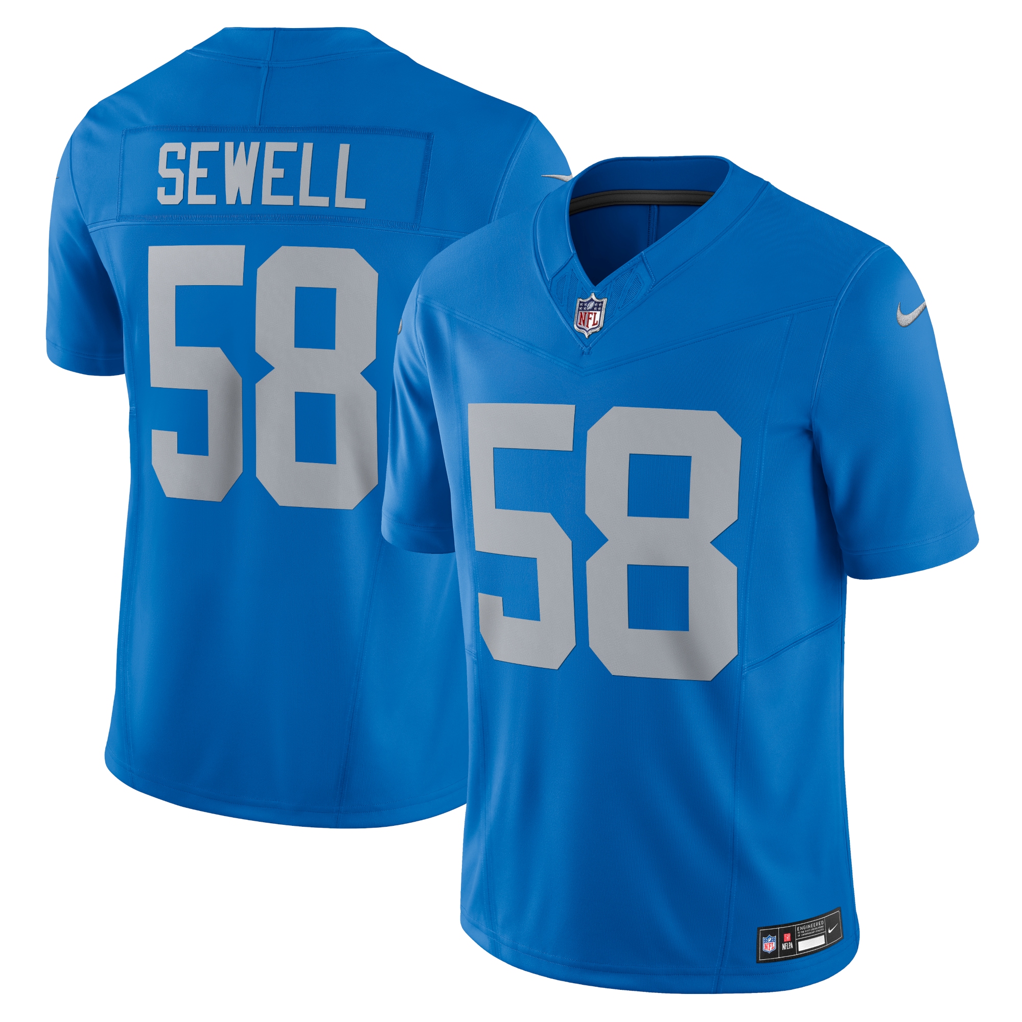 Men's Detroit Lions Penei Sewell Blue Vapor F.U.S.E. Alternate Limited Jersey
