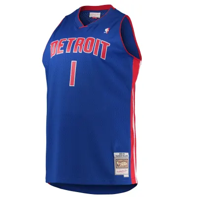Men's Detroit Pistons Chauncey Billups Blue 2003/04 Big & Tall Hardwood Classics Swingman Jersey 02