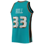 Men's Detroit Pistons Grant Hill Teal 1998/99 Hardwood Classics NBA 75th Anniversary Diamond Swingman Jersey