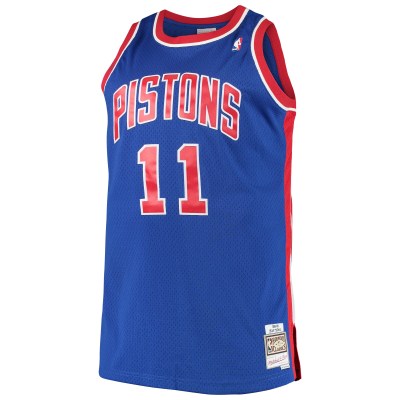 Men's Detroit Pistons Isaiah Thomas Royal 1988/89 Big & Tall Hardwood Classics Swingman Jersey 02