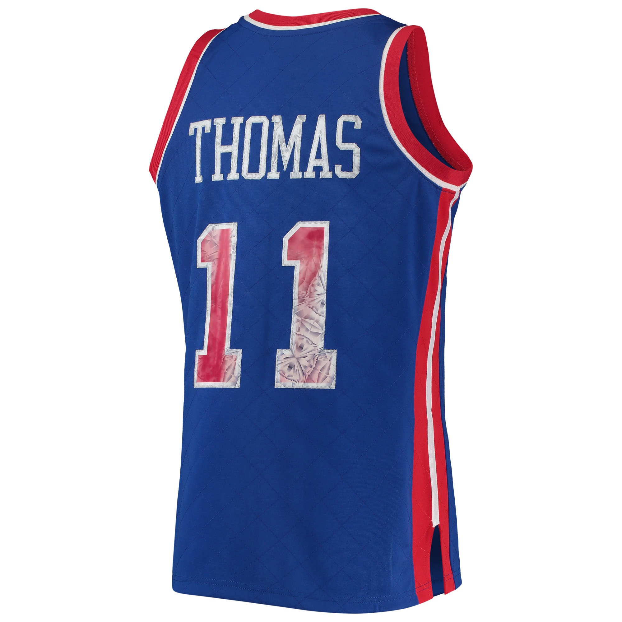 Men's Detroit Pistons Isiah Thomas Blue 1988/89 Hardwood Classics NBA 75th Anniversary Diamond Swingman Jersey
