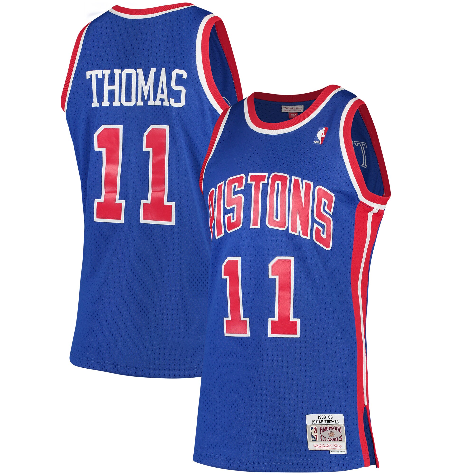 Men's Detroit Pistons Isiah Thomas Blue 1988/89 Hardwood Classics Swingman Jersey