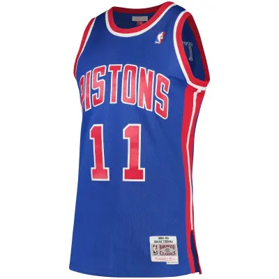 Men's Detroit Pistons Isiah Thomas Blue 1988/89 Hardwood Classics Swingman Jersey 02