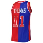 Men's Detroit Pistons Isiah Thomas Blue/Red Hardwood Classics 1988/89 Split Swingman Jersey